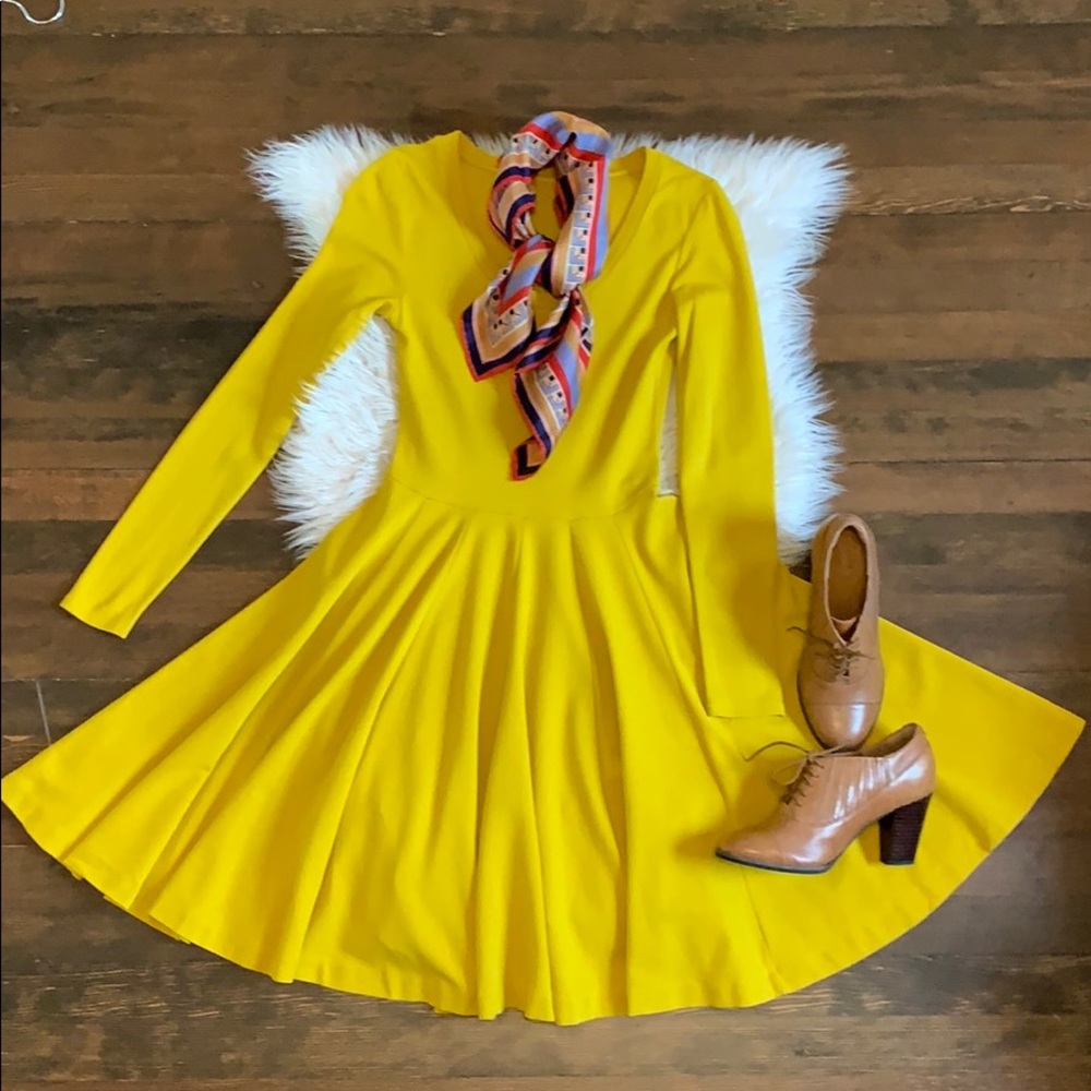 Vivid mustard/marigold coloured dress
